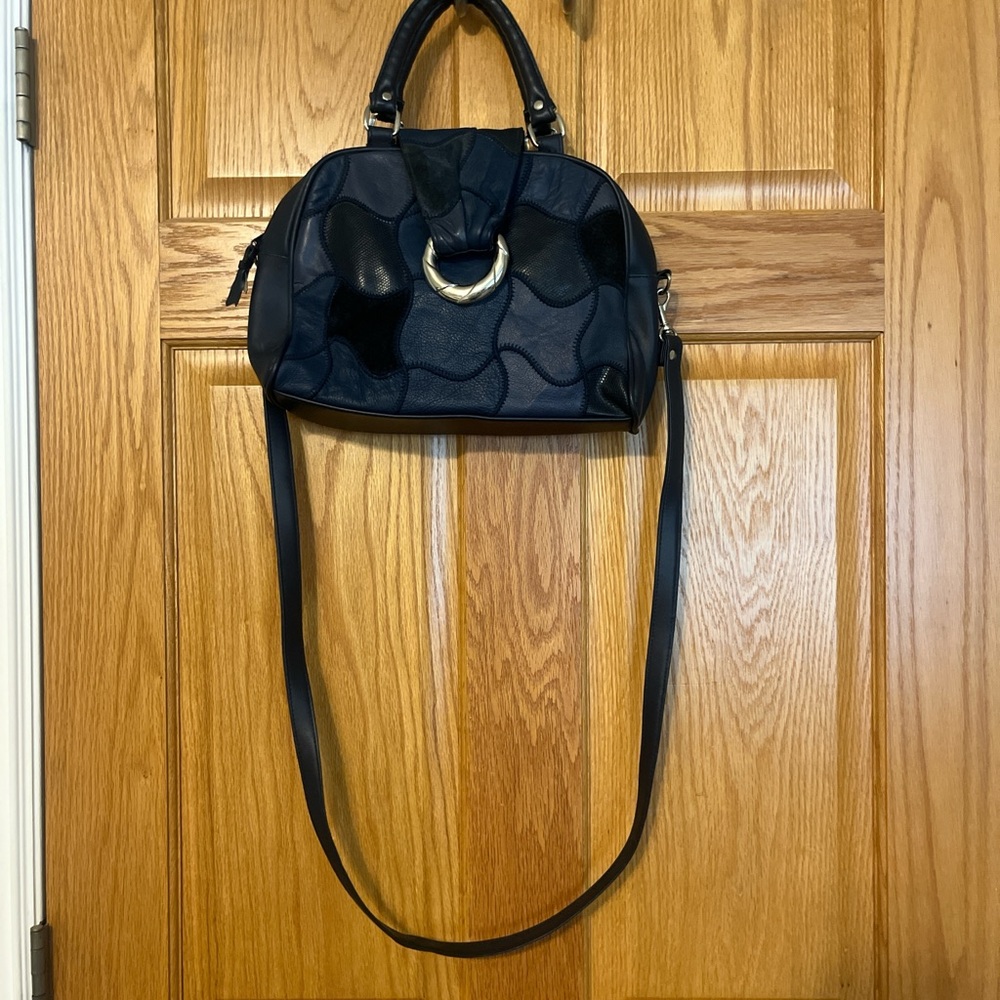 Unique Navy Blue Vintage Handbag